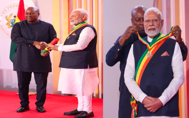 प्रधानमंत्री नरेंद्र मोदी को मिला घाना का सर्वोच्च सम्मान सम्मान