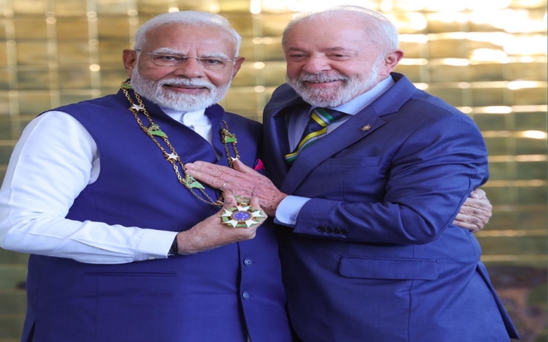 PM Modi Brazil Visit के दौरान उन्हें 'Grand Collar’ सम्मान से नवाजा गया